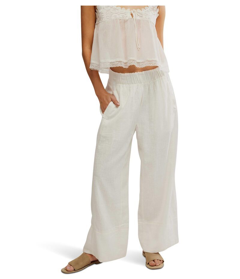 フリーピープル レディース ボトムス カジュアルパンツ コットン リネン Free People Days End CottonLinen PullOn PantsWo Clean Ivory アイボリー