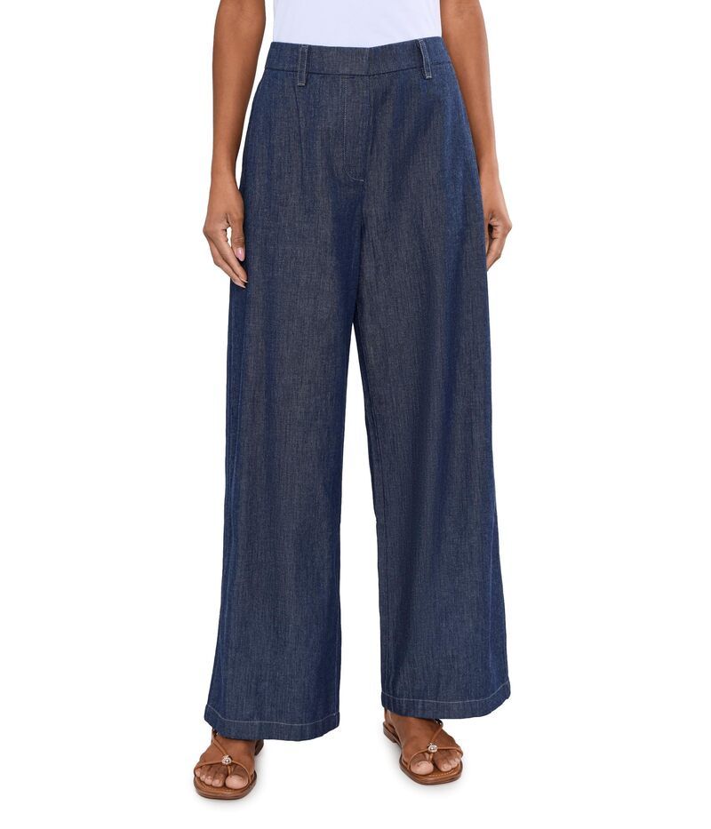 エイリーンフィッシャー レディース ボトムス カジュアルパンツ コットン デニム ハイウエスト Eileen Fisher Lightweight Organicotton Denim HighWaisted Fullength TrouserWo Dark