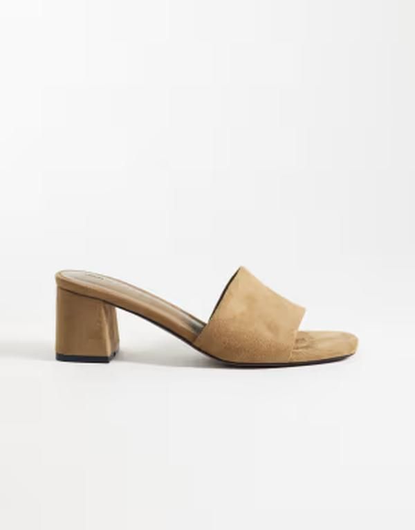 エイソス レディース シューズ サンダル スエード ヒール ASOS DESIGN Wide Fit Honeycomb mid heeled mules in taupe suedette Taupe suedette トープ