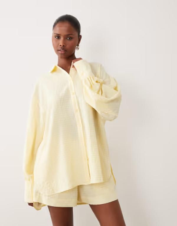 エイソス レディース トップス シャツ ギンガムチェック ギンガム ASOS DESIGN shirt in yellow gingham Yellow gingham イエロー