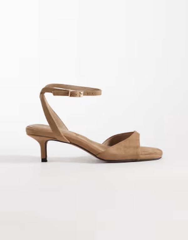 エイソス レディース シューズ サンダル スエード ヒール ASOS DESIGN Heartfelt barely there kitten heel sandals in taupe suedette Taupe トープ