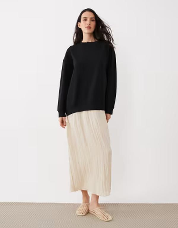 エイソス レディース トップス ワンピース モノクロ セーター ASOS DESIGN hybrid sweater dress in monochrome