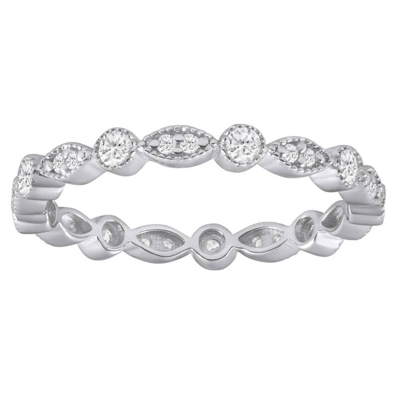 Alyson Layne レディース アクセサリー リング Alyson Layne 10k Gold 38 CaratW Lab Grown Diamond Oval Round Eternity Band 10k White Gold ホワイト