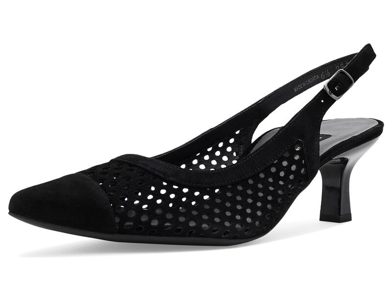 ポール・グリーン レディース シューズ ヒール ダービー Paul Green Derby Sling Black Suede ブラック