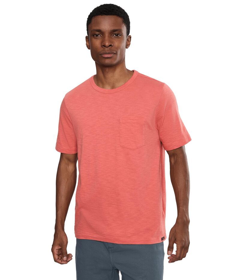 ファレティ メンズ トップス シャツ Faherty Sunwashed Pocketee Coral Red レッド