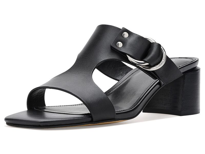 カルバンクライン レディース シューズ ヒール Calvin Klein Vevia Black Leather ブラック