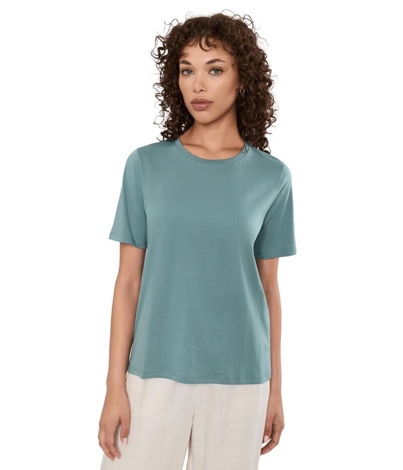 エイリーンフィッシャー レディース トップス シャツ コットン ジャージー Eileen Fisher Organic Pima Cotton Jersey Round Neck Tee Nile