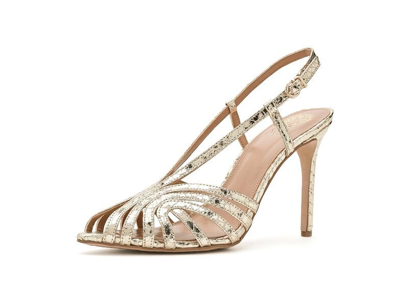 ヴィンスカムート レディース シューズ ヒール サンダル Vince Camuto Hannie Caged Toe Slingback Peep Toe Sandals Gold ゴールド
