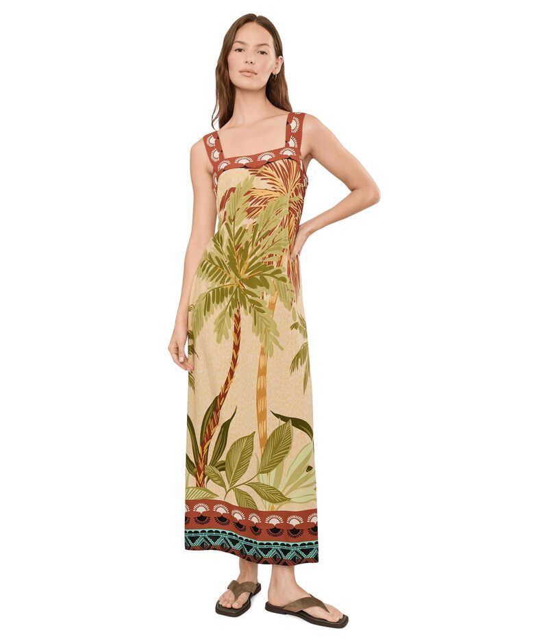 ヴィンスカムート レディース トップス ワンピース シャーリング マキシ Vince Camuto Smocked Bodice Maxi Sage セージ