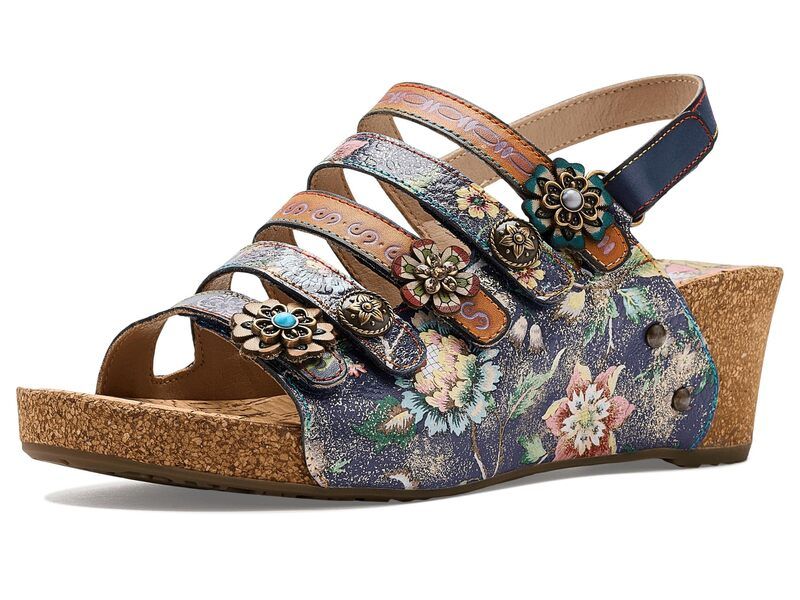 スプリングステップ レディース シューズ ヒール Lartiste By Spring Step Buckleitup Navy Multi ネイビー
