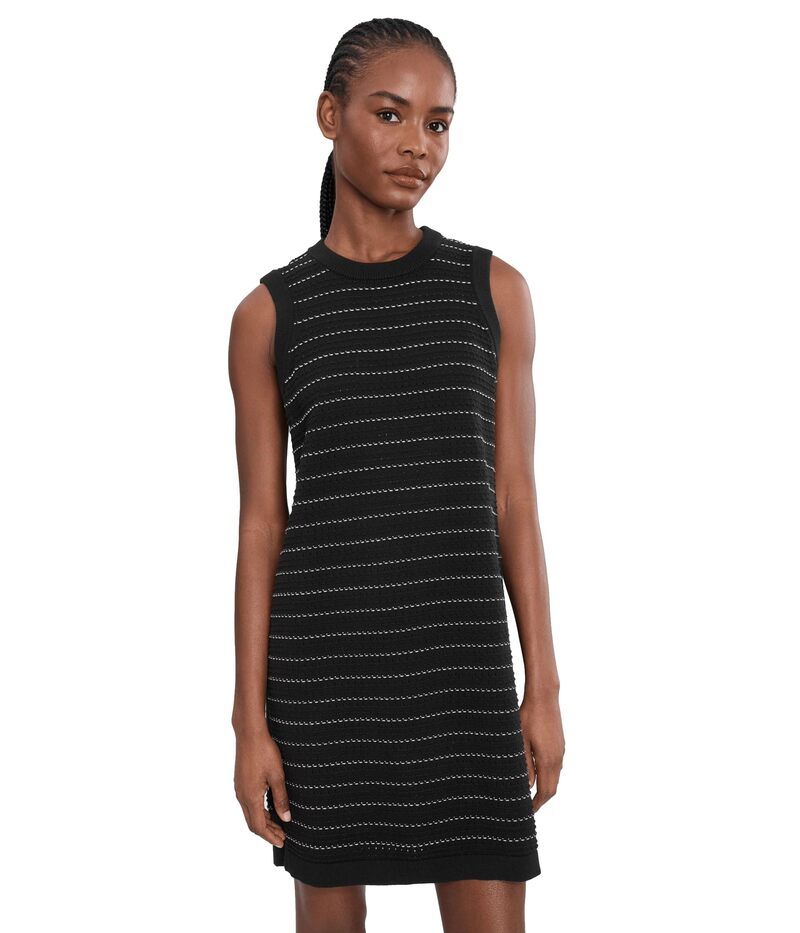 バーレイ レディース トップス ワンピース コントラスト ニット Varley Mindy Contrastitch Knit Dress Black ブラック