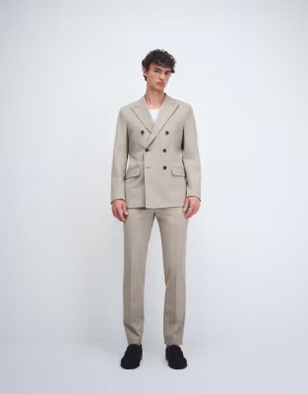 セレクティッド メンズ アウター ジャケット・ブルゾン スリムフィット パンツ Selected slim fit suit pants pinstripe Sand サンド