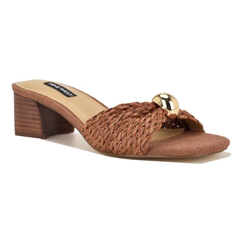 ナインウェスト レディース シューズ パンプス サンダル ヒール Nine West Gerry Womens Block Heel SlipOn Dressandals Medium Brown ブラウン