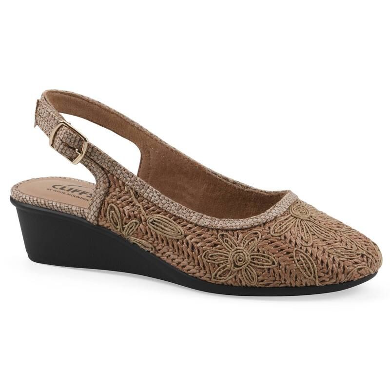 クリフバイホワイトマウンテン レディース シューズ パンプス ヒール Cliffs by White Mountain Boris Womenslingback Wedge Heels Cognac Fabric ホワイト