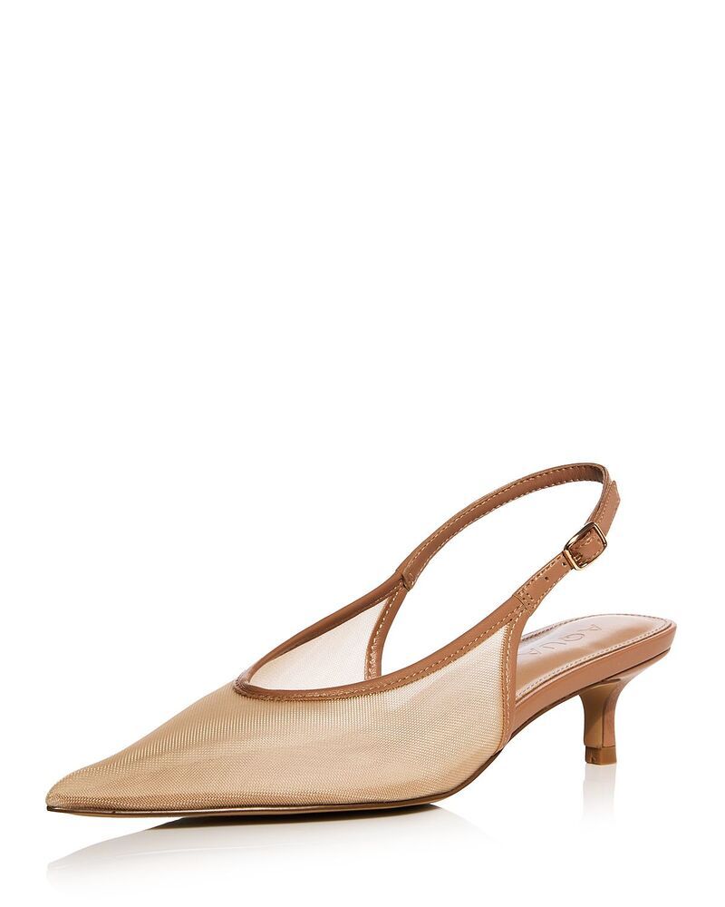 アクア レディース シューズ パンプス メッシュ AQUA Womens Kitie Mesh Slingback Pumps Exclusive Nude Mesh