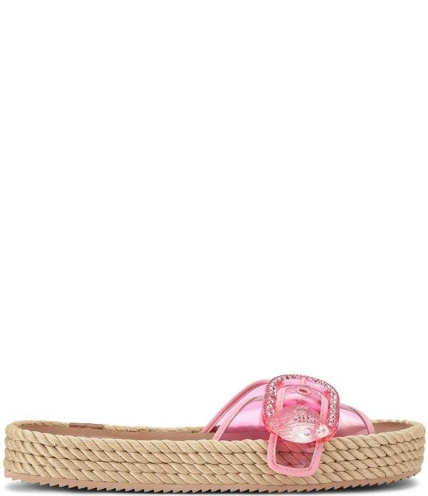 カートジェイガーロンドン レディース シューズ パンプス プラットフォーム サンダル Kurt Geiger London Kurts Cabana Mayfair Vinyl Jewel Rope Platform Slide Sandals Pink ピン