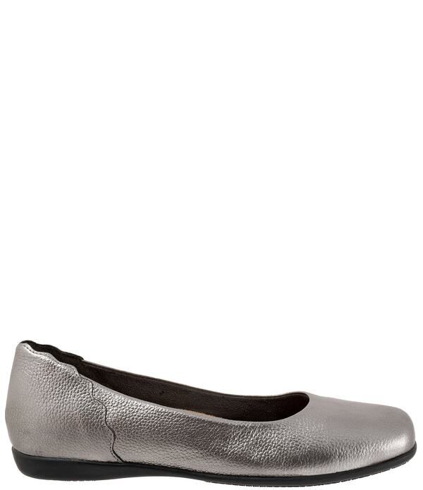 トロッターズ レディース シューズ パンプス レザー Trottersunny Leather Scalloped Ballet Flats Pewter ピューター
