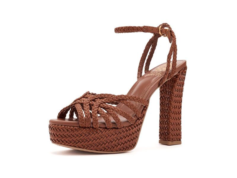 ヴィンスカムート レディース シューズ ヒール プラットフォーム サンダル Vince Camuto Samlee Strappy Platform Higheel Sandals Golden Walnut