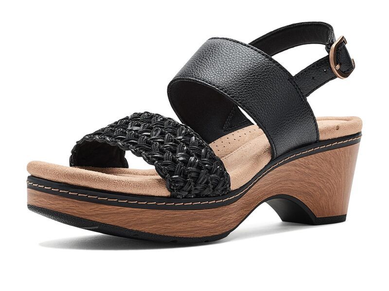 クラークス レディース シューズ ヒール Clarkseannah Step Black Leather ブラック
