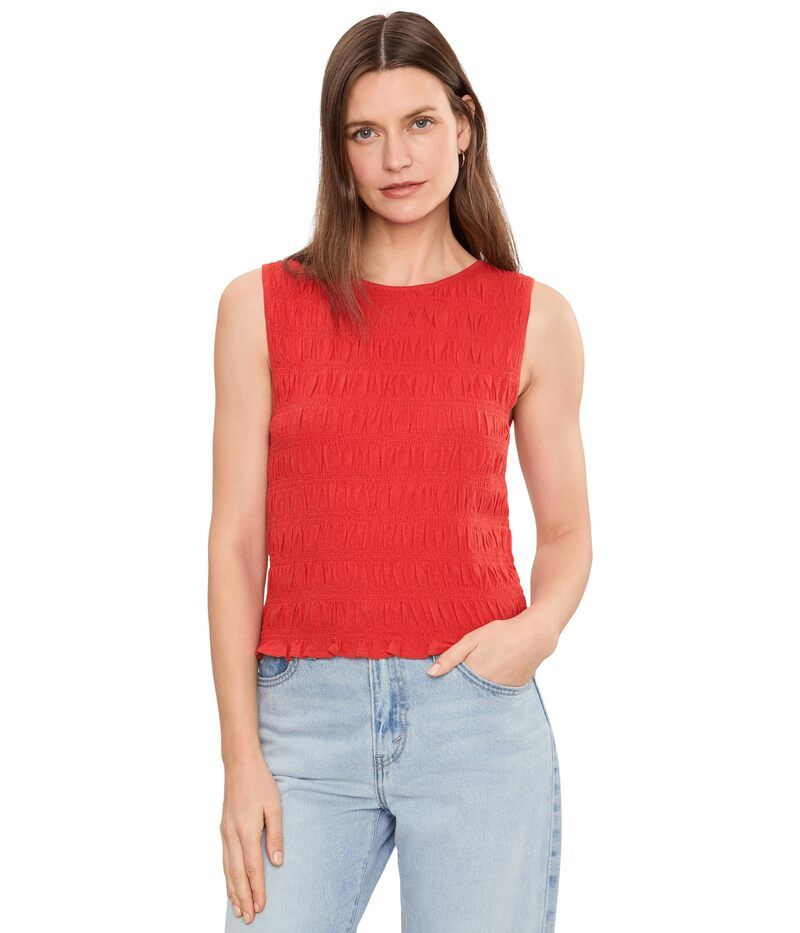 メイドウェル レディース トップス シャツ シャーリング Madewell Smocked Boatneck Tank Wild Poppy
