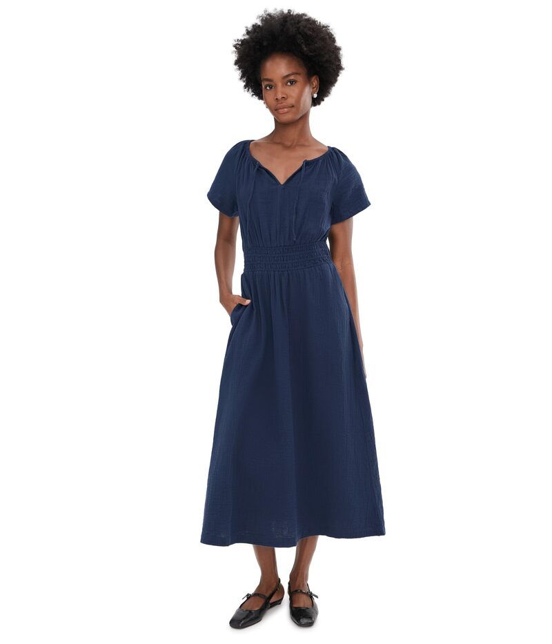 パクト レディース トップス ワンピース ミディ PACT Coastal Boho Midi Dress Navy Blue ネイビー