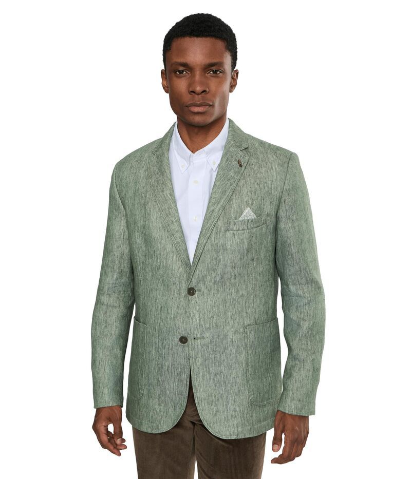 ジョンストンアンドマーフィー メンズ アウター コート ブレザー Johnston Murphy Conley Blazer Sage Washed Linen セージ