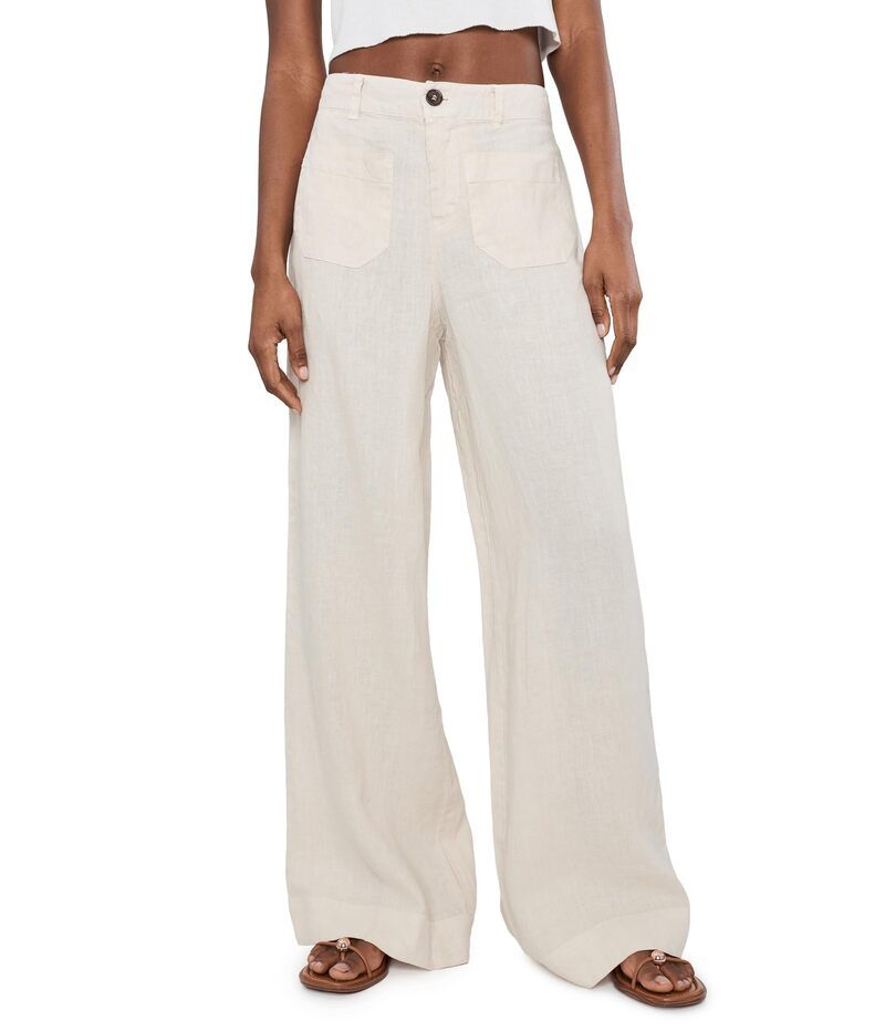 サンクチュアリー レディース ボトムス カジュアルパンツ ワイドレッグ リネン Sanctuary The Linen Marine Wide Leg Summer Sand サンド