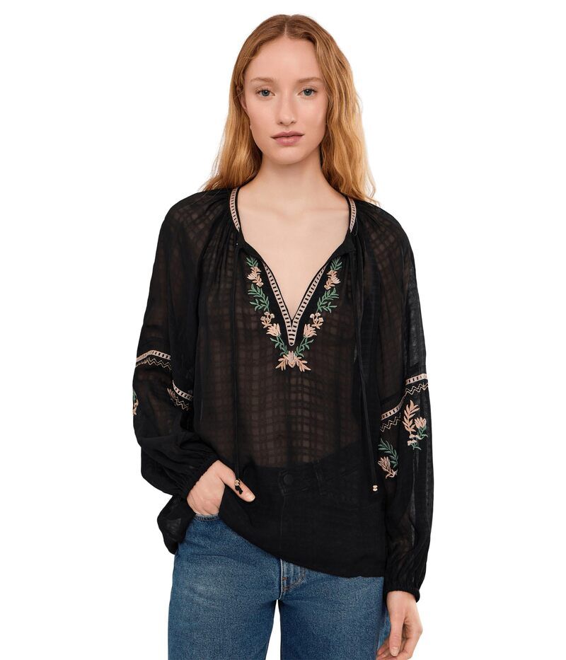 サンクチュアリー レディース トップス シャツ 刺繍 ブラウス Sanctuary Rayembroidered Blouse Black ブラック
