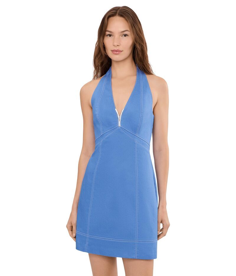 アドリアナ パペル レディース トップス ワンピース デニム Adrianna Papell Short Faux Denim Dress Cool Blue ブルー