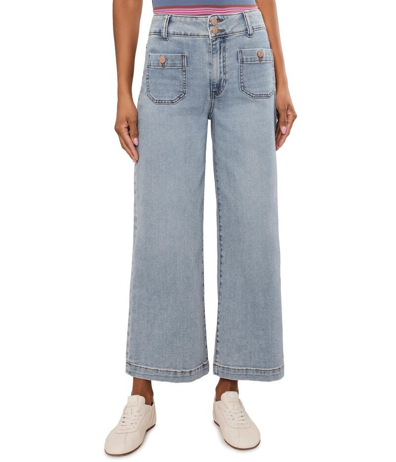 カットフロムザクロス レディース ボトムス デニムパンツ ワイドレッグ Kut From The Kloth Meg HighRise Patch Pockets Wide Leg Brilliant