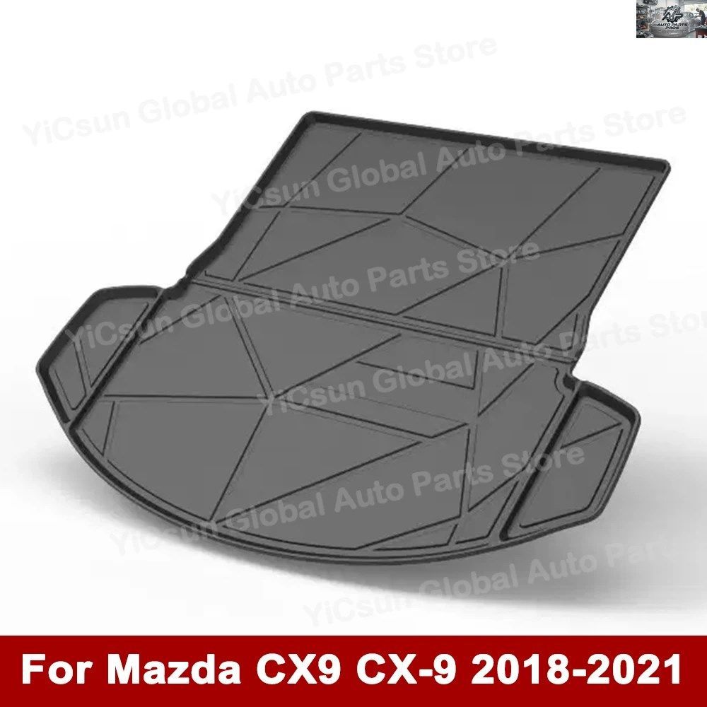 カーゴリアトランクマット マツダ CX9 CX-9 2018-21 スタイリングブーツライナー カーゴトレイ 防水マット カスタムパーツ