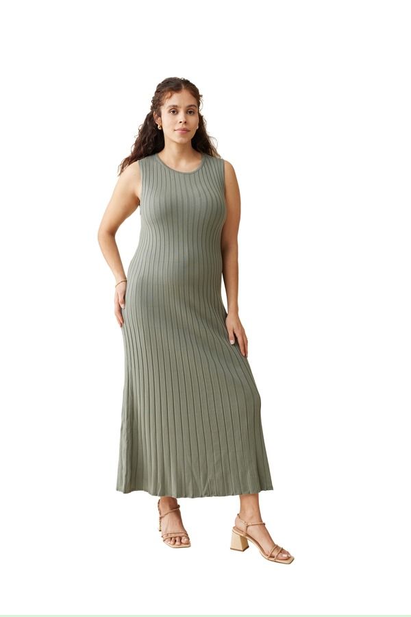 イングリッドイザベル レディース トップス ワンピース リブ ミディ セーター マタニティ Ingrid Isabel The Paris Maternity Ribbed Sweater Midi Dress Agave