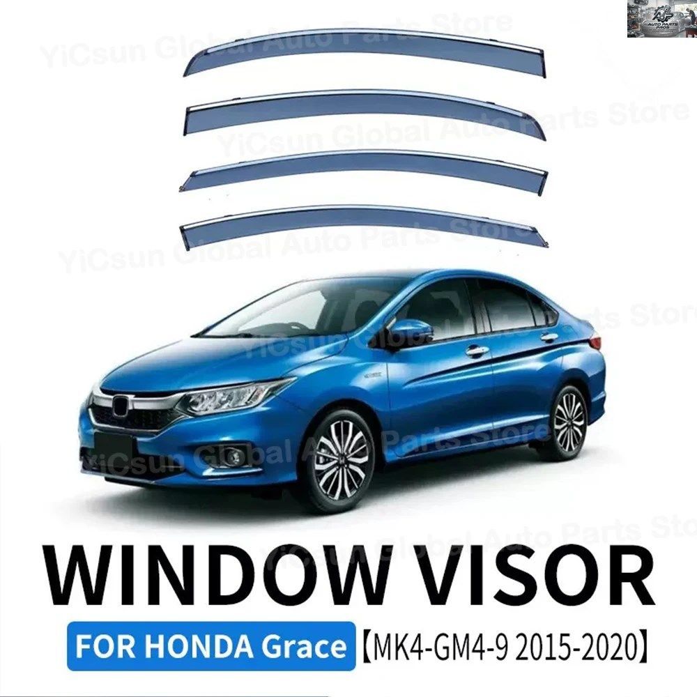 ウェザーシールド ホンダ シティグレース MK4 GM4-9 セダン 2015-20 車用 サイドウィンドウバイザー サンレインディフレクターガード カス