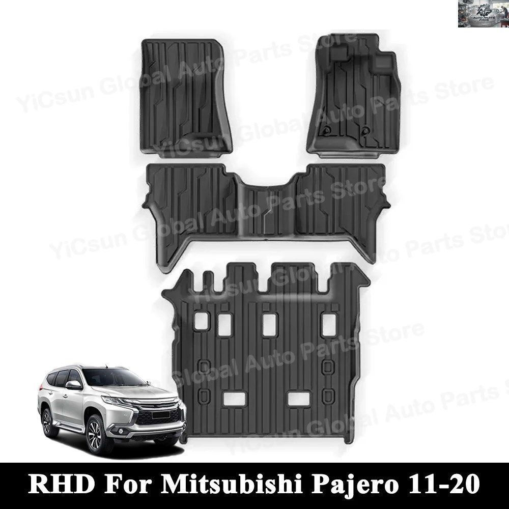 2011-2020 三菱パジェロ 7人乗り 右ラダー TPE 3D カーフロアマット カーゴライナー トランクパッド カーペットプロテクター