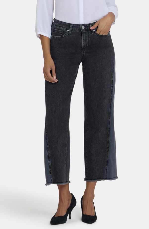 エヌワイディージェイ レディース ボトムス デニムパンツ ワイドレッグ ジーンズ NYDJ Teresa TwoTone Frayed Hem Wide Leg Jeanstreet Shade