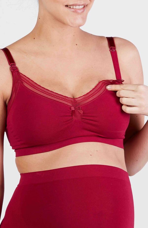 カシュクール レディース アンダーウェア ブラジャー マタニティ Cache Coeur Milk Maternity and nursing seamless bra Burgundy バーガンディ