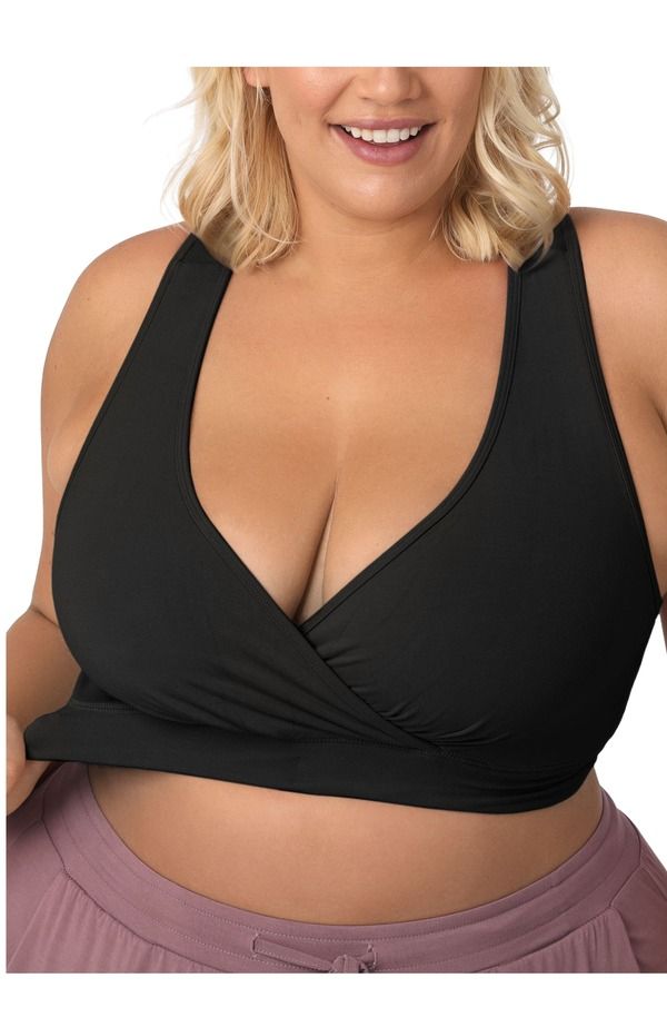 キンドリッド ブレイブリー レディース アンダーウェア ブラジャー パイル Kindred Bravely Busty French Terry Racerback Nursing Sleep Bra Fitsizes 30E46H Black ブラック