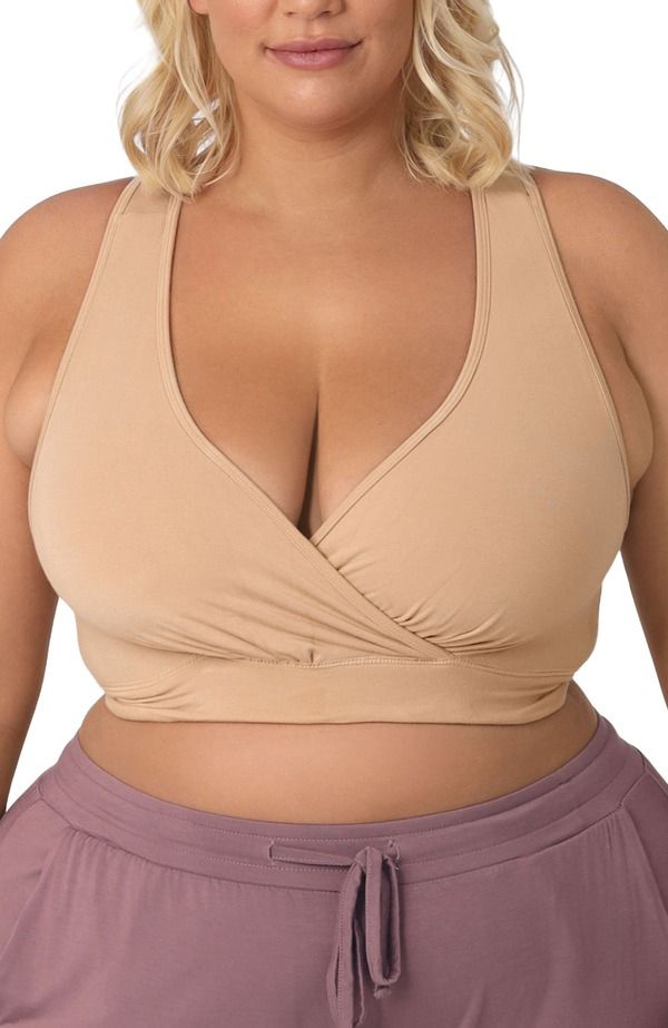 キンドリッド ブレイブリー レディース アンダーウェア ブラジャー パイル Kindred Bravely Busty French Terry Racerback Nursing Sleep Bra Fitsizes 30E46H Beige ベージュ