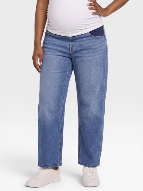 マザーフッドマタニティー レディース ボトムス デニムパンツ MOTHERHOOD MATERNITY Under the Belly Dart Barreleg Jean Feliz Medium Wash 11,684円