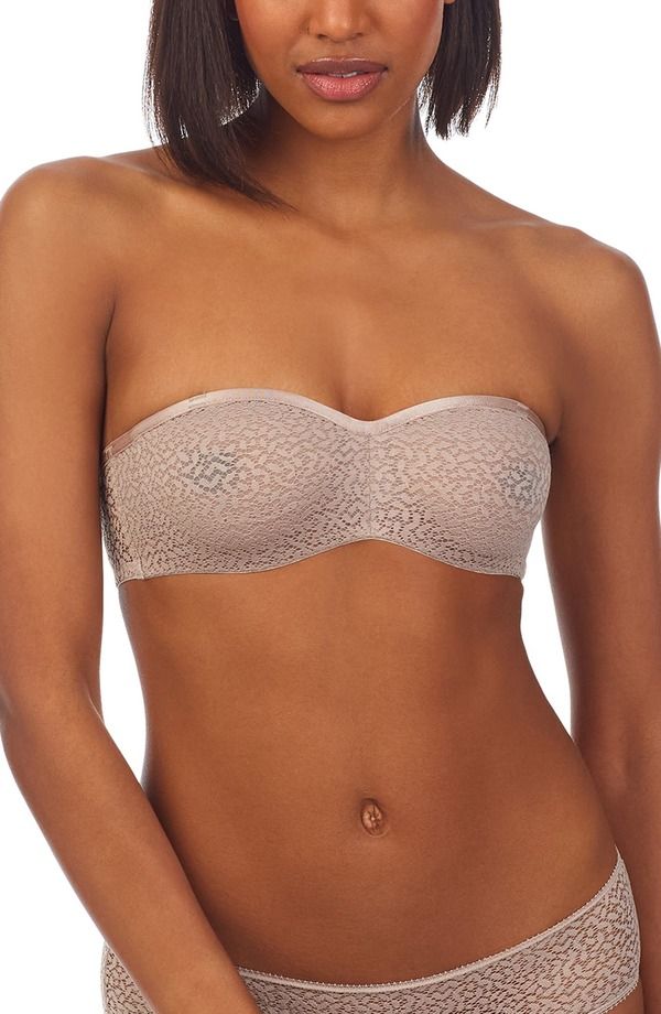 ダナ キャラン ニューヨーク レディース アンダーウェア ブラジャー ストラップレス レース DKNY Modern Lace Strapless Underwire Bra Champagne シャンパン