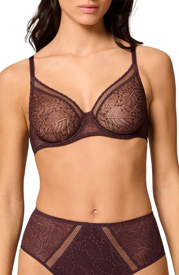 シモーヌペレール レディース アンダーウェア ブラジャー Simone Perele Comete Underwire Bra Dark Brown ブラウン