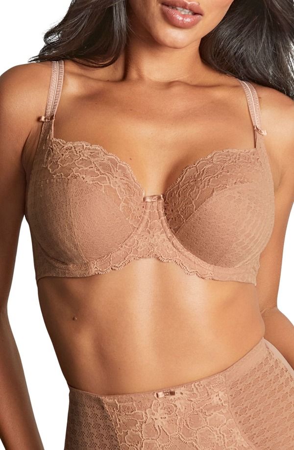 パナシェ レディース アンダーウェア ブラジャー レース Panachenvy Underwire Stretch Lace Side Support Bra Honey