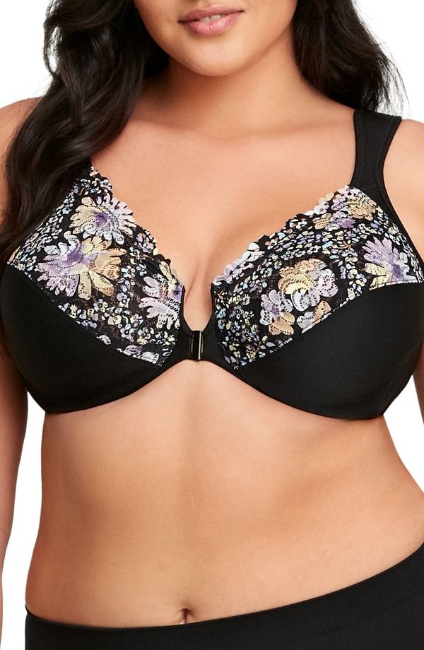 グラマライズ レディース アンダーウェア ブラジャー Glamorise WonderWire Front Close Underwire Bra Floral Print