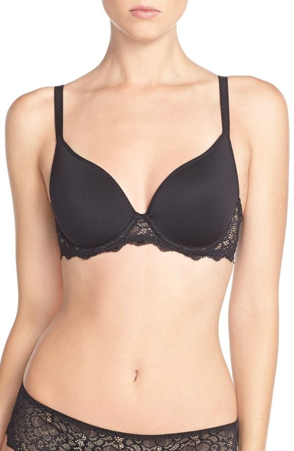 シモーヌペレール レディース アンダーウェア ブラジャー Simone Perele Caresse Underwire Plunge Bra Black ブラック