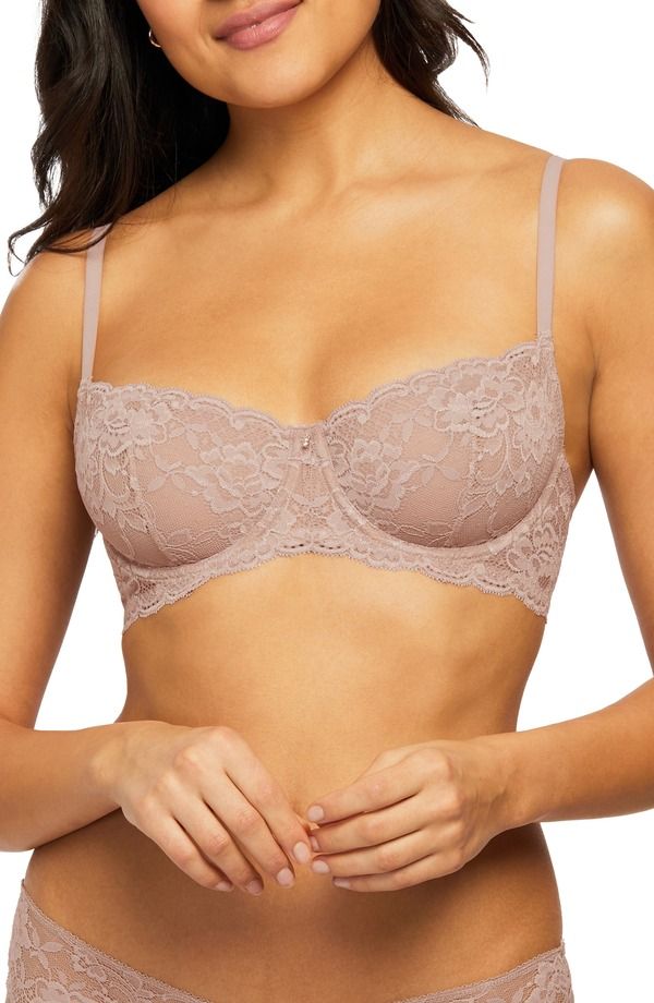 モンテル インティメイツ レディース アンダーウェア ブラジャー レース Montelle Intimates Flirt Lace Underwire Demi Bra Moonshell