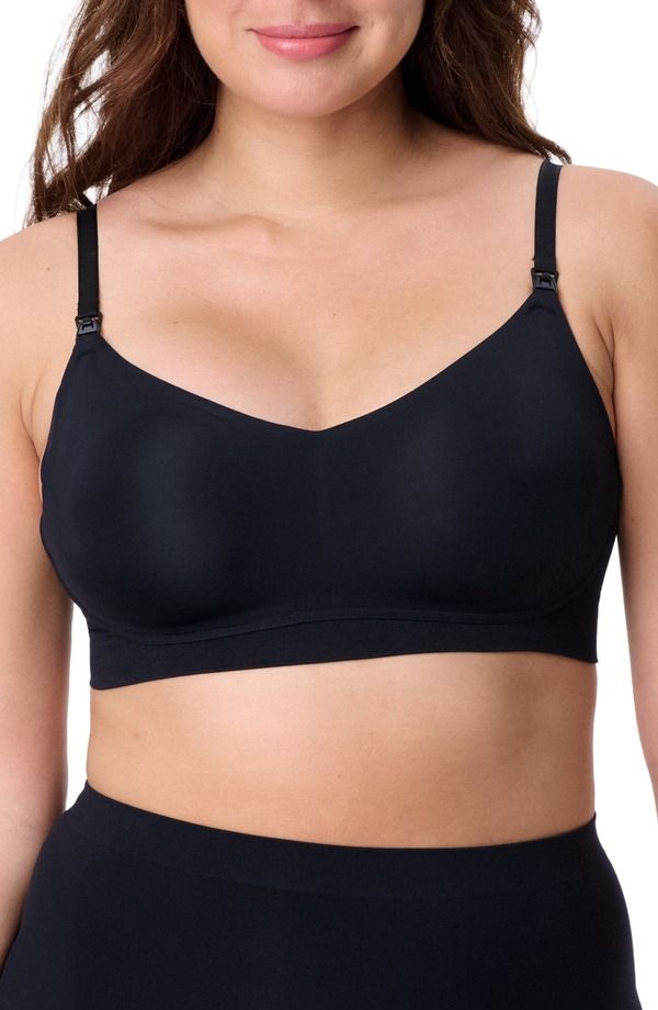 マザーフッドマタニティー レディース アンダーウェア ブラジャー MOTHERHOOD MATERNITY Motherhood Womens Maternity Wireless Micro Nursing Bra Core Black ブラック