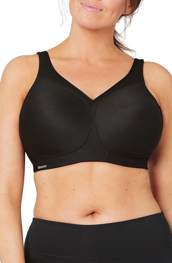 グラマライズ レディース アンダーウェア ブラジャー Glamorise MagicLift Seamlessports Bra Black ブラック