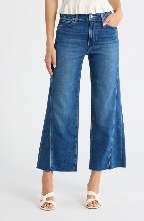 ペイジ レディース ボトムス デニムパンツ ワイドレッグ ハイウエスト アンクル ジーンズ PAIGE Anessa Twisted Seam Raw Hem High Waist Ankle Wide Leg Jeans Hollyhock