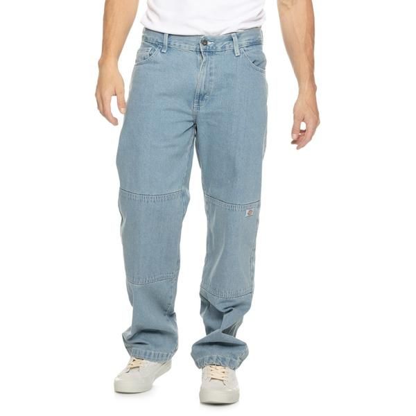 ディッキーズ メンズ ボトムス カジュアルパンツ デニム ジーンズ Dickies Loose Fit Double Knee Denim Jeans Light Denim デニム