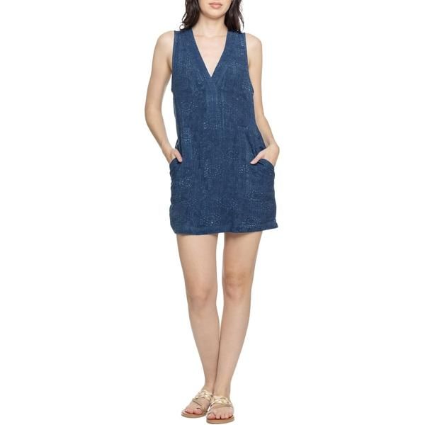 ファレティ レディース トップス ワンピース ノースリーブ Faherty Azure Dress Sleeveless Indigo Isle Print インディゴ
